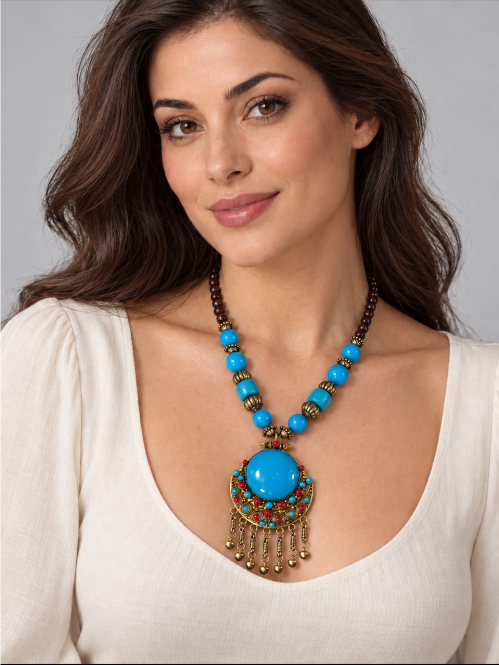 Tibetan Nepalese Inspired Hobo Necklace